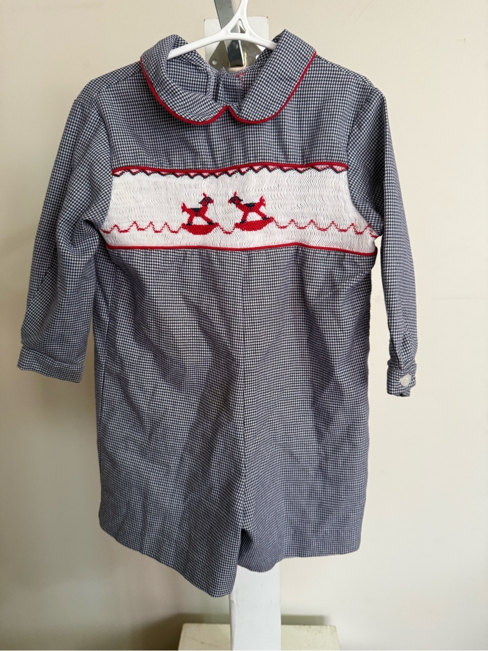 Vintage Smocked Luli & Me Rocking Horse Romper